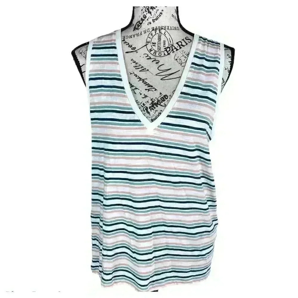 Madewell stripes V-neck tank top- S